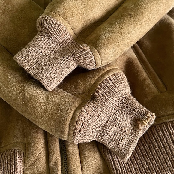 Sawyer of Napa Vintage Women's Suede Shearling Wool Bomber Made in USA Size 8 - Picture 9 of 16